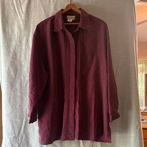 Coldwater Creek Women’s Shirt Burgundy Sz PXL